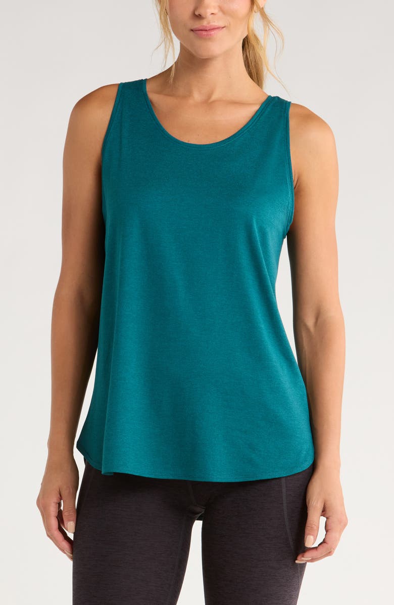 Zella Liana Restore Soft Lite Tank, Main, color, Teal Atlantic