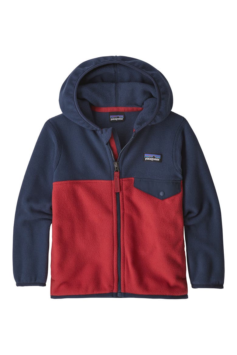 Micro D® Snap-T® Fleece Jacket, Main, color, FIRE W/ NEW NAVY