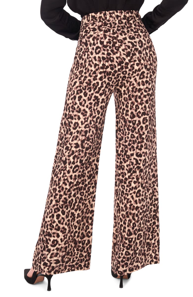 Ted Baker Leopard Print Bootcut Pants, Alternate, color, Potting Soil