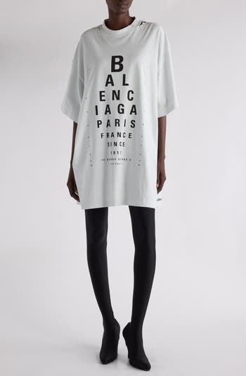 Balenciaga Eye Chart Distressed Oversize Cotton Logo Graphic Balenciaga Eye Chart Distressed Oversize Cotton Logo Graphic