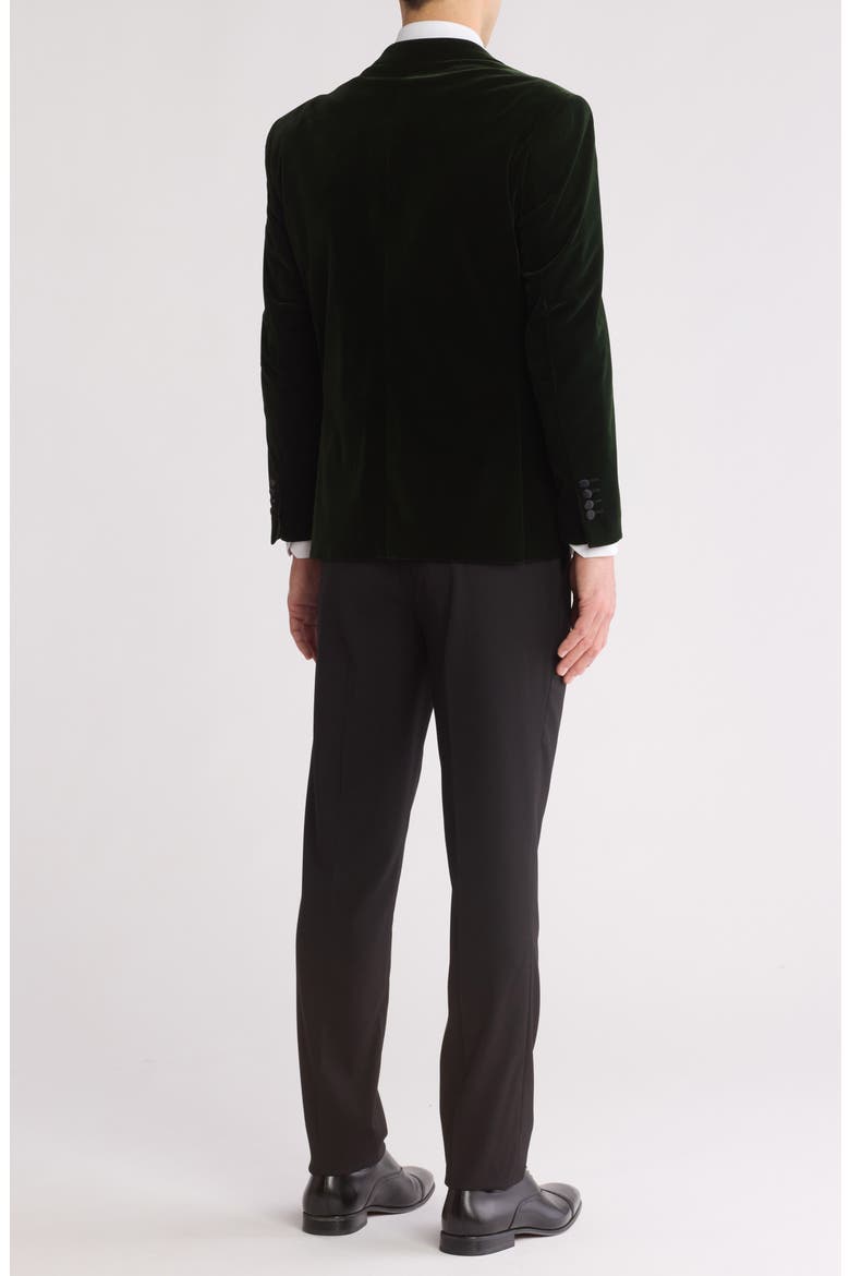 Two-Piece Velvet Birdseye Lapel Slim Fit Tuxedo, Alternate, color, HUNTER GREEN