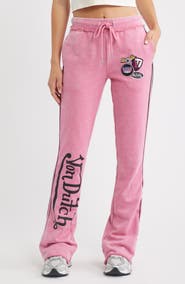 Von Dutch Low Rise Flared Raw Hem Sweatpants