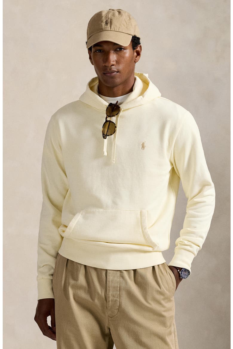 Loopback Cotton Fleece Hoodie, Alternate, color, CLUBHOUSE CREAM