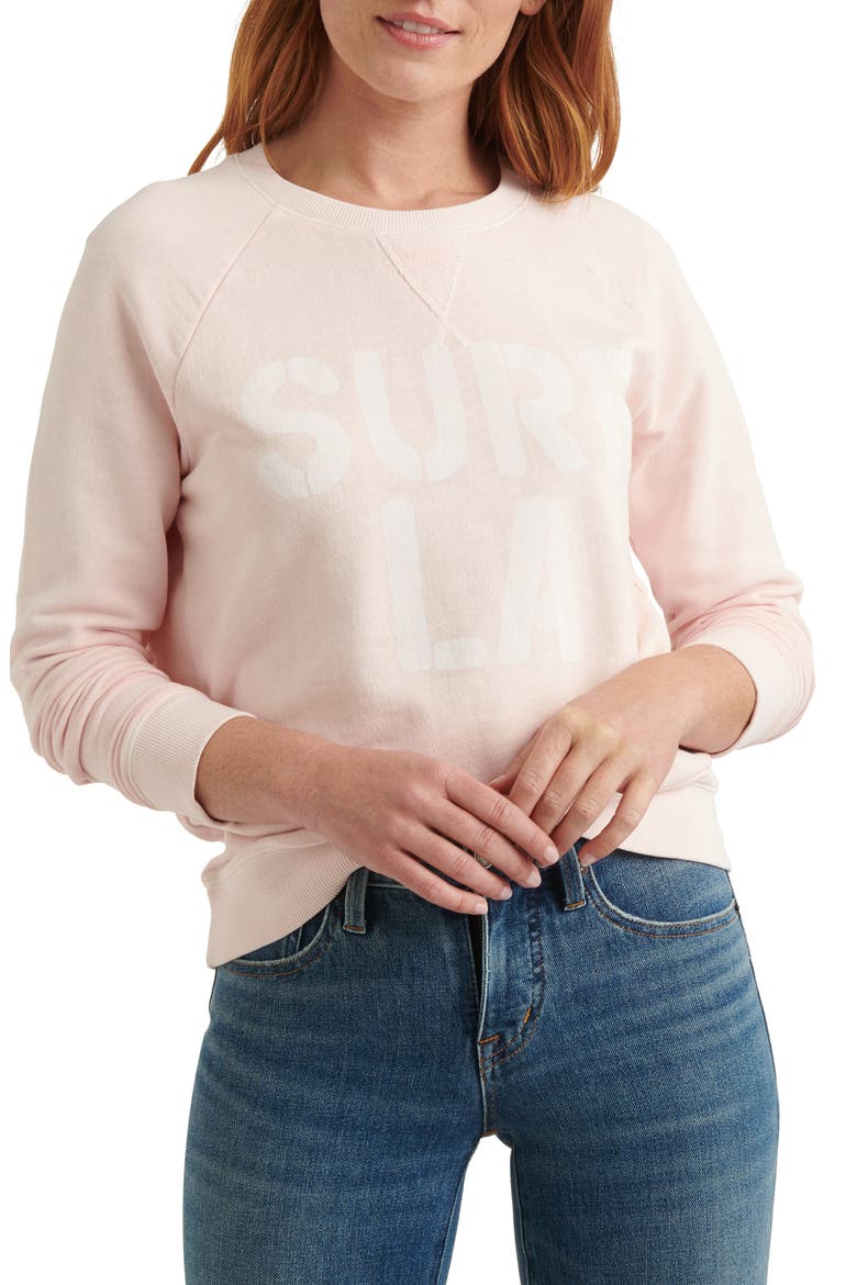 Surf Graphic Sweatshirt, Main, color, BLUSHING BRIDE