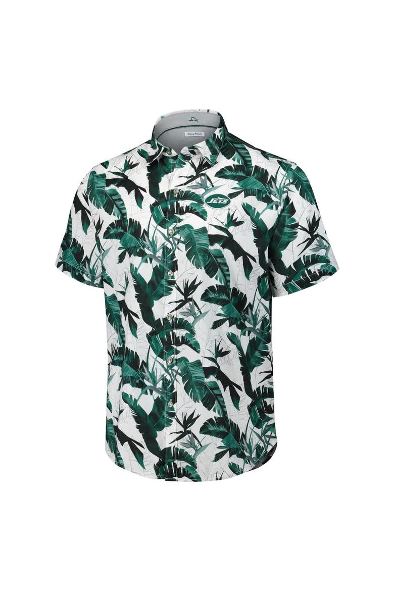 Men's Tommy Bahama Green New York Jets Sunnyvale Blooms Camp Button-Up Shirt, Alternate, color, Green