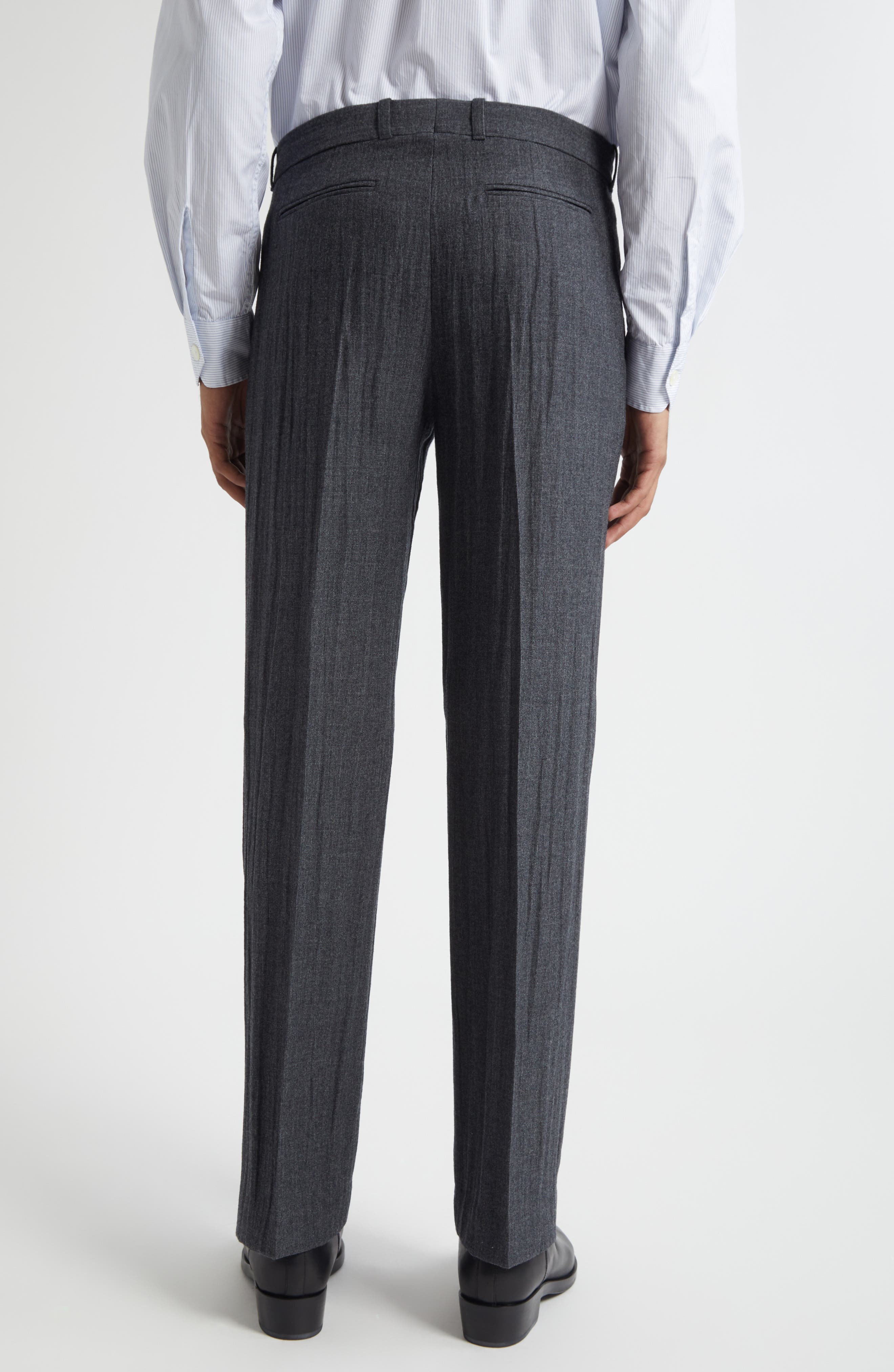 OUR LEGACY Slack Plissé Virgin Wool Blend Bootcut Trousers (Men
