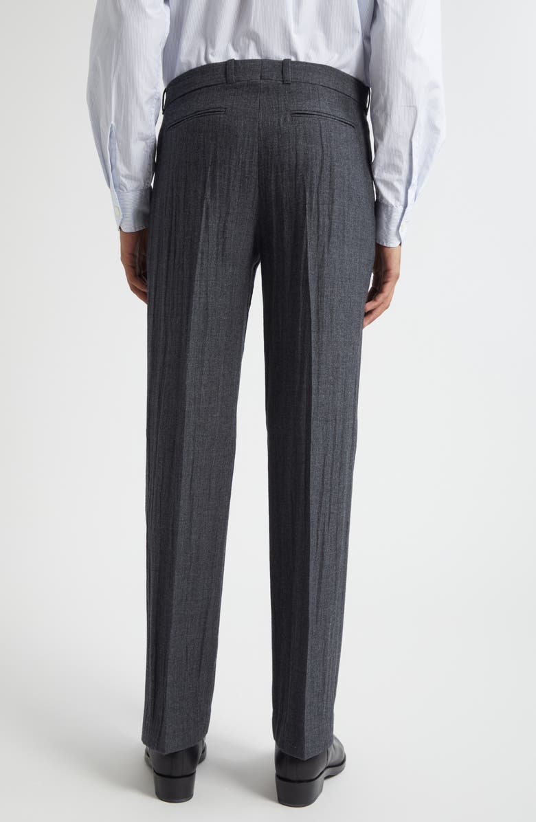 OUR LEGACY Slack Plissé Virgin Wool Blend Bootcut Trousers, Alternate, color, Stone Grey Plisse Wool