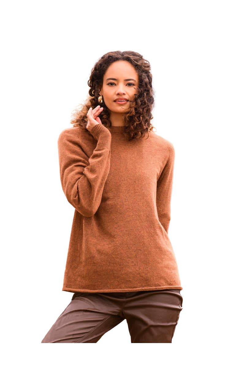 Celtic & Co. Geelong Slouch Crew Sweater, Main, color, Rust