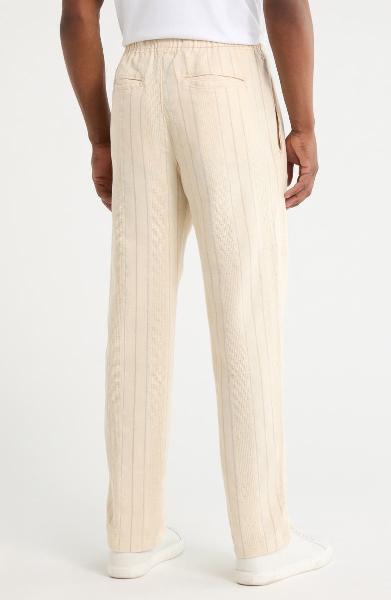 DENIM AND FLOWER Stripe Drawstring Pants, Alternate, color, Sand