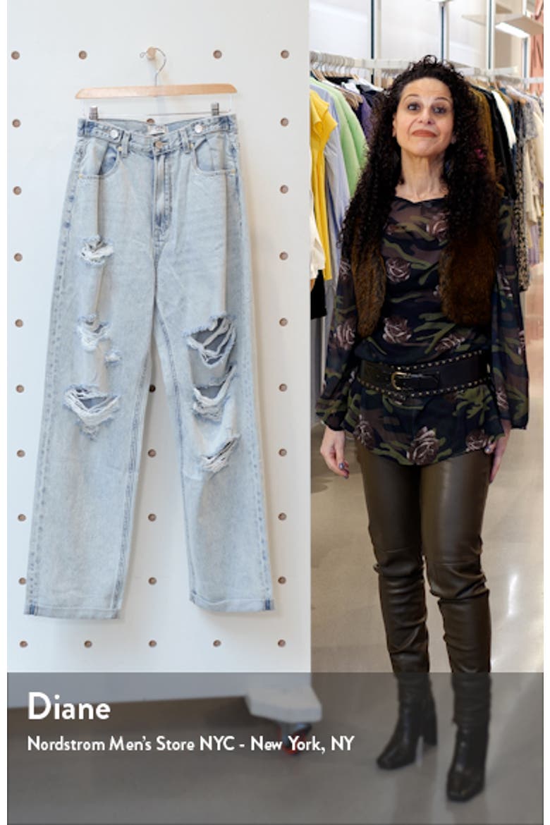 Hi And Loose Distressed Jeans video