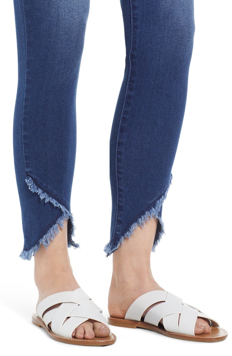 Wit & Wisdom High Waist Frayed Tulip Hem Jeans, Alternate, color,