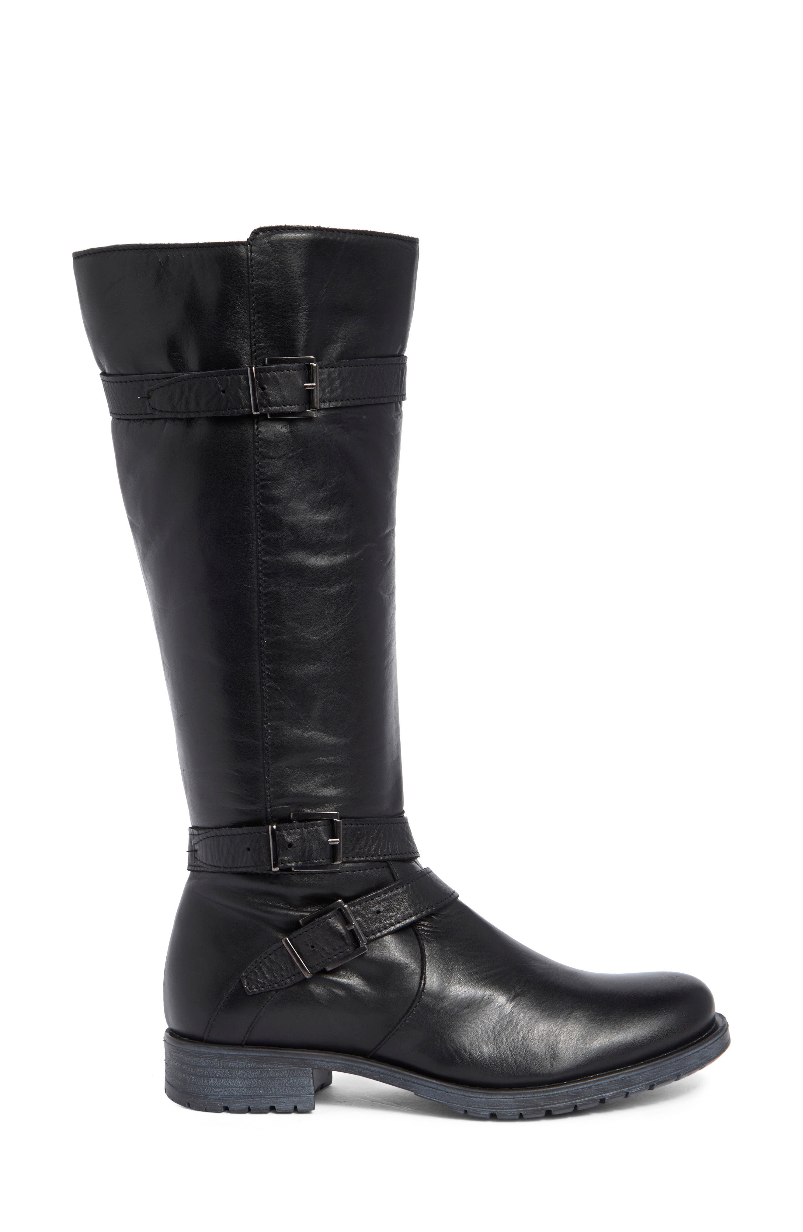 Payson Tall Leather Boot, Alternate, color, BLACK