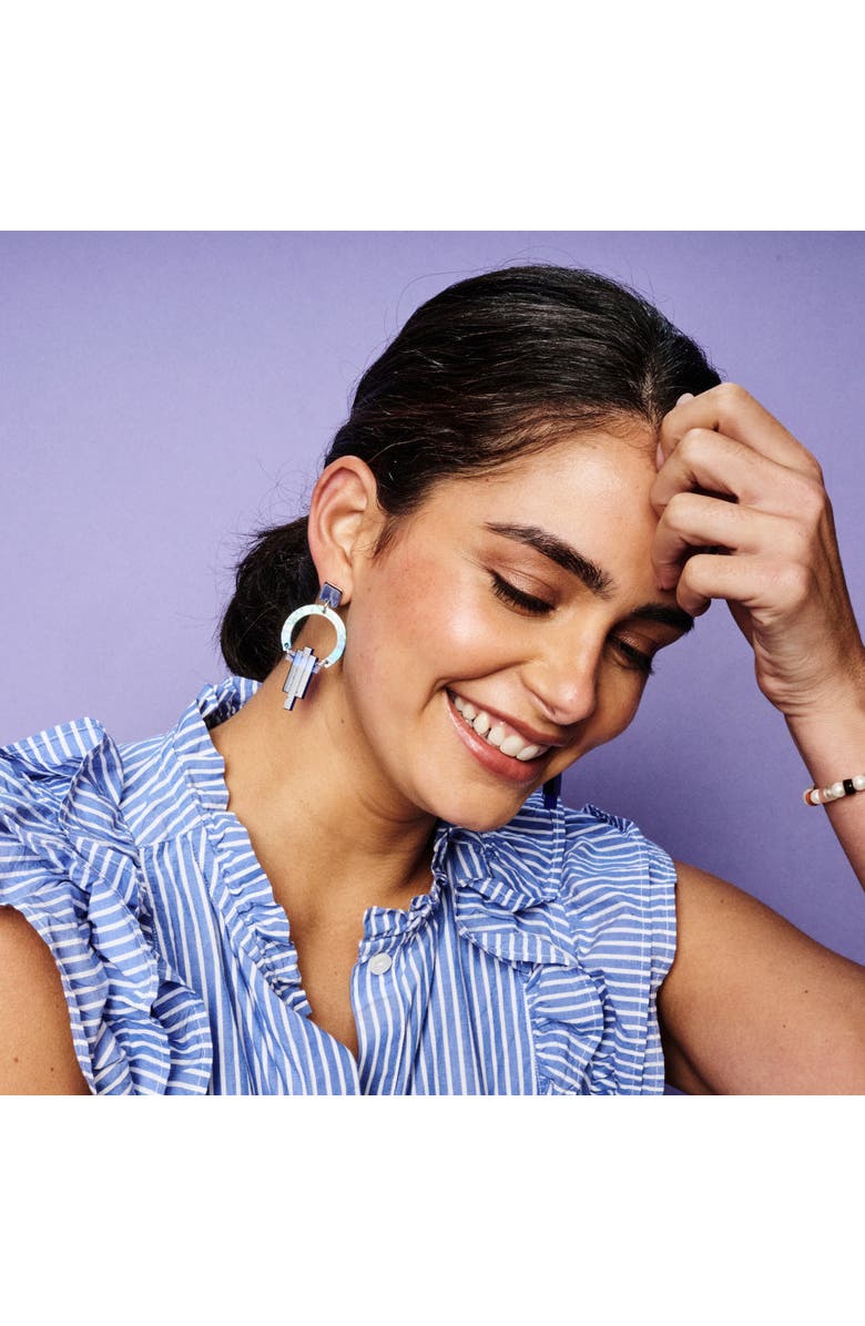 Toolally Petite Art Deco Chandeliers - Blue & Green Lava, Alternate, color, Blue & Green Lava