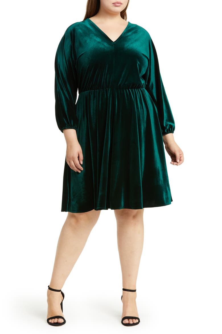 V-Neck Dolman Dress, Main, color, HUNTER