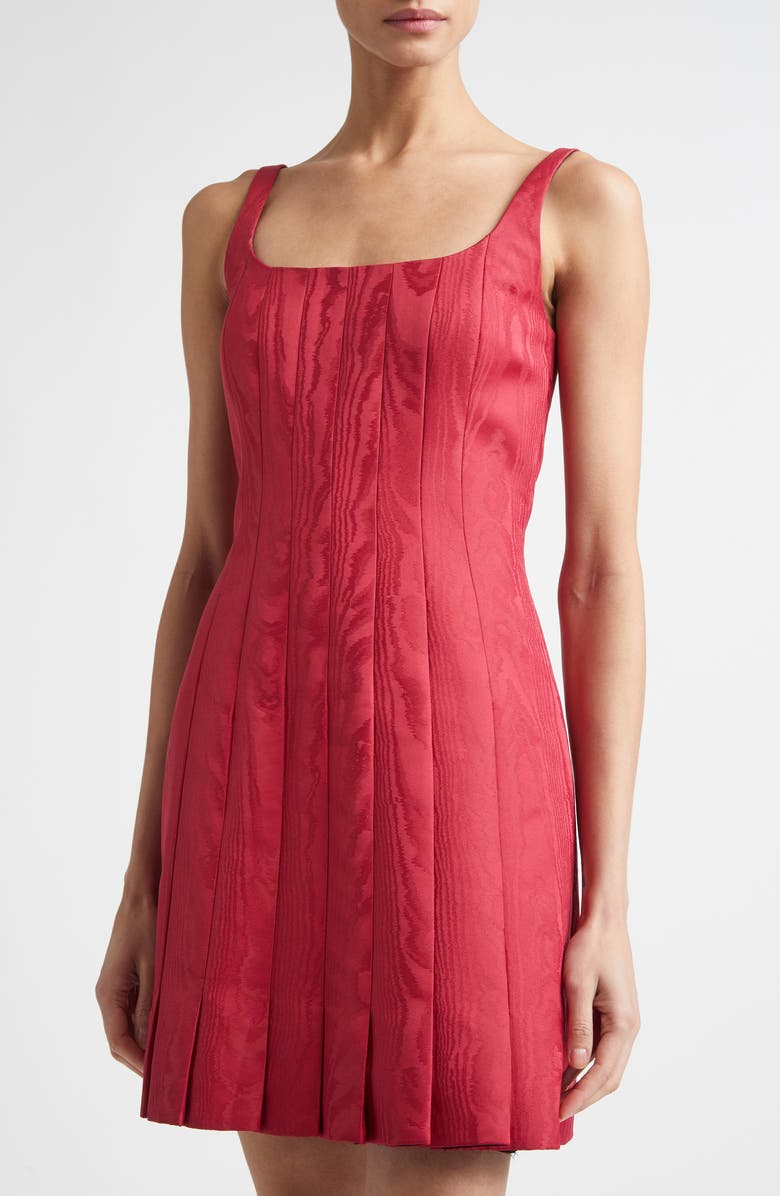 Emilia Wickstead Sascha Moiré Minidress, Alternate, color, Red
