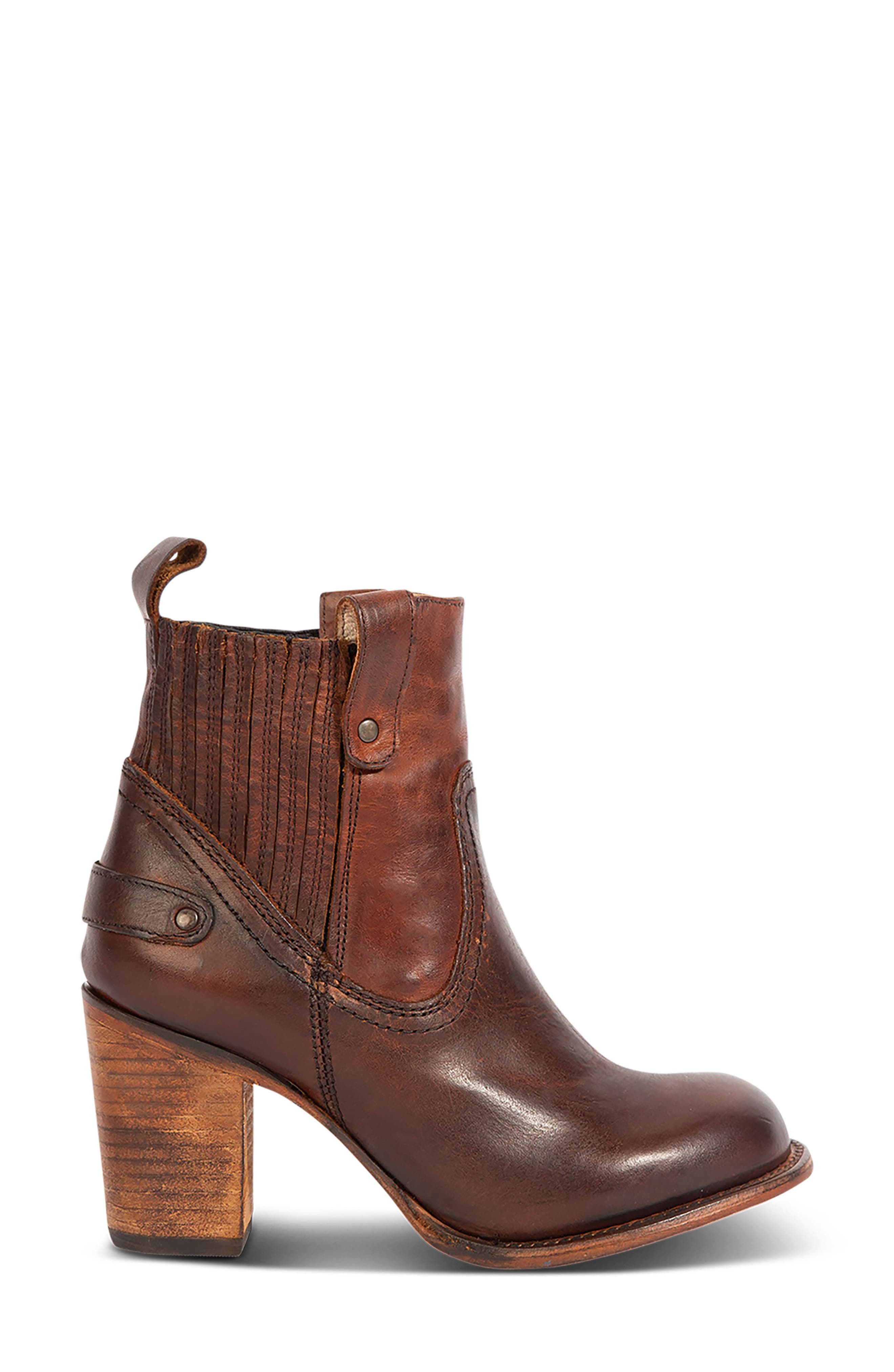 Bowin Leather Bootie, Alternate, color, COGNAC
