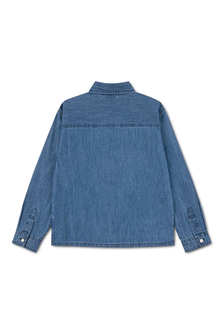 Kids' Graphic Cotton & Lyocell Woven Shirt, Alternate, color, BLUE CHAMBRAY