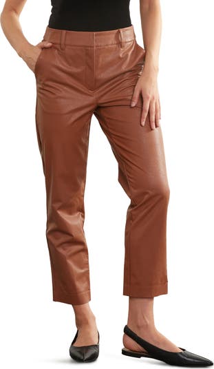 Tapered Faux Leather Crop Pants