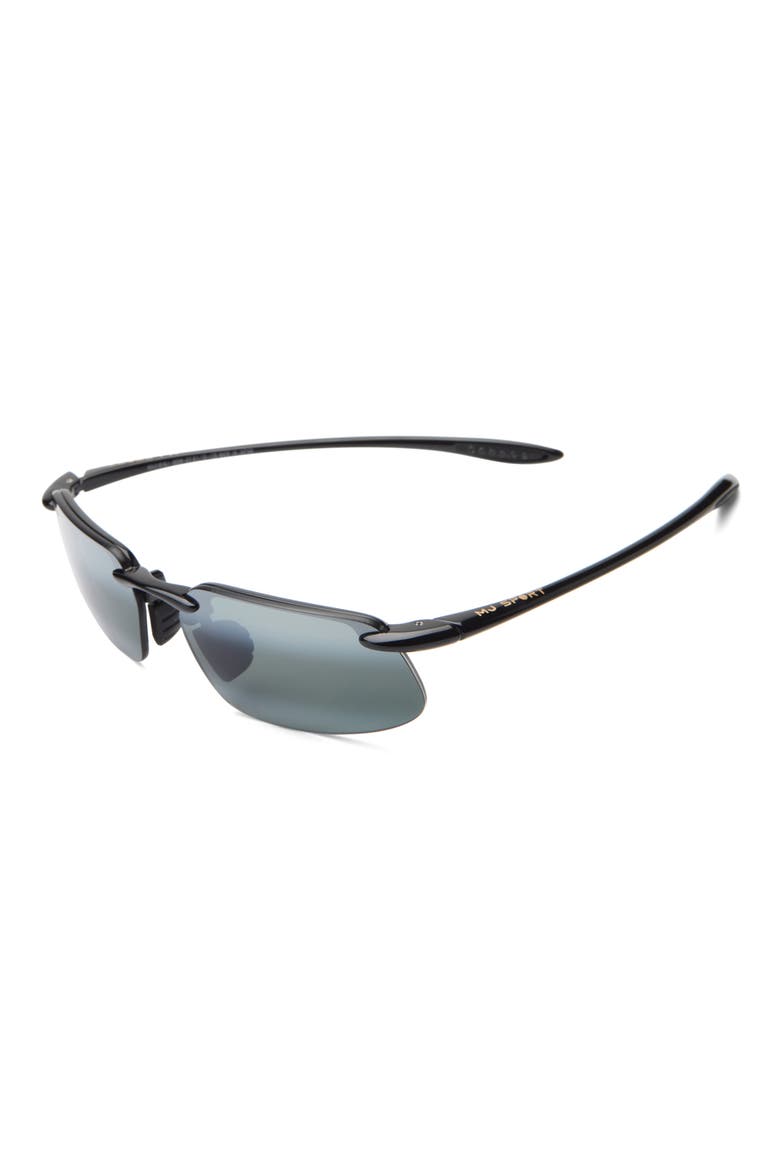 Polarized Rectangular Sunglasses, Alternate, color, BLACK BLACK GREY