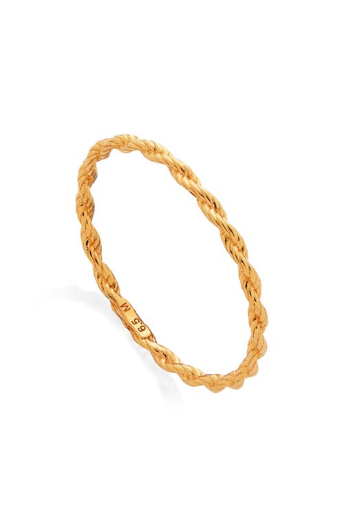 Monica Vinader Gold Corda Slim Ring In Yellow Gold