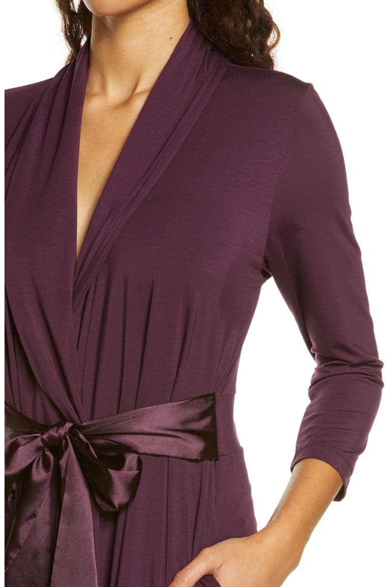 Iconic Short Robe, Alternate, color, DARK PANSY