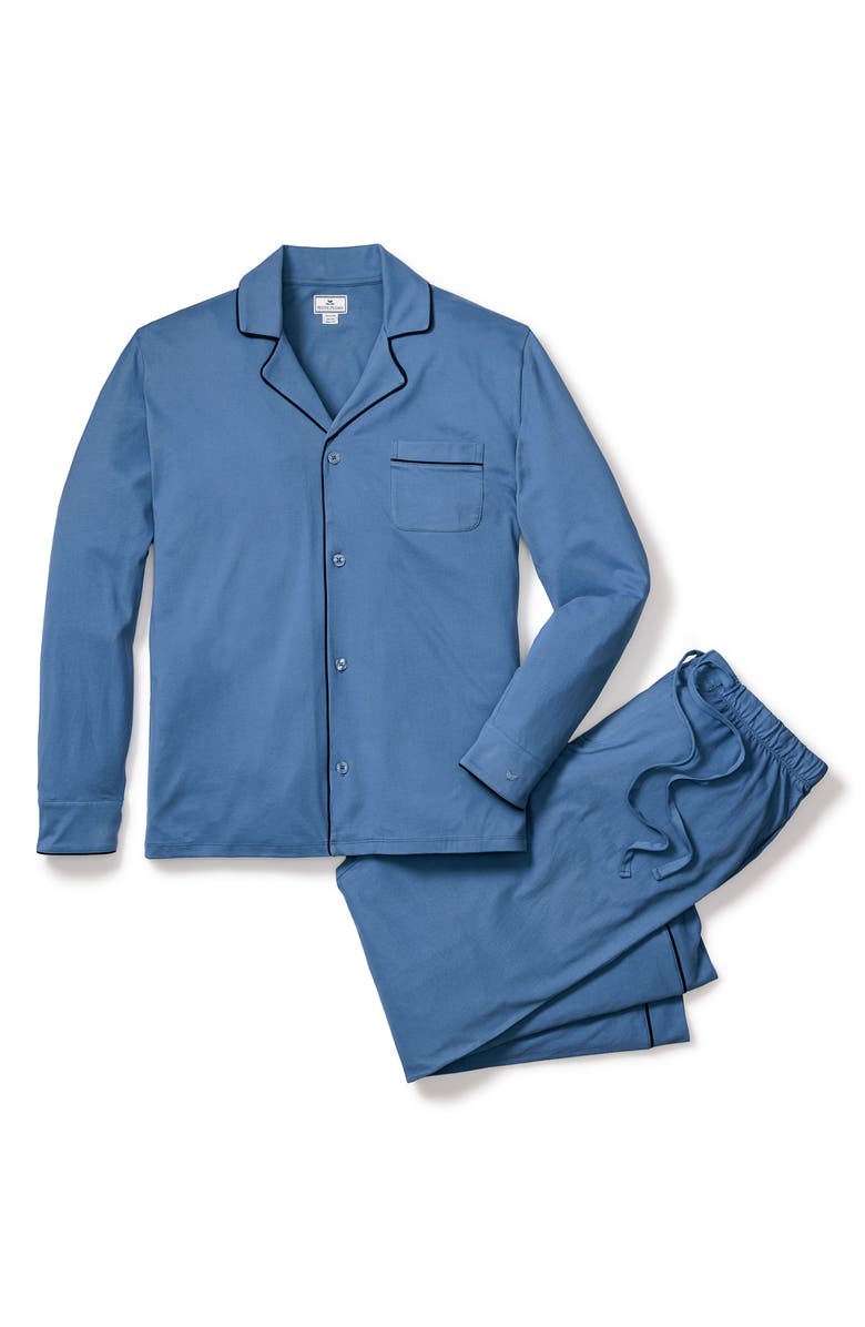 Petite Plume Knit Pima Cotton Pajamas, Alternate, color, Blue