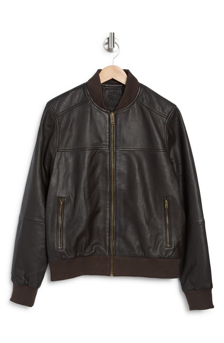 Rodd & Gunn Clova Bay Leather Jacket, Alternate, color, Chocolate
