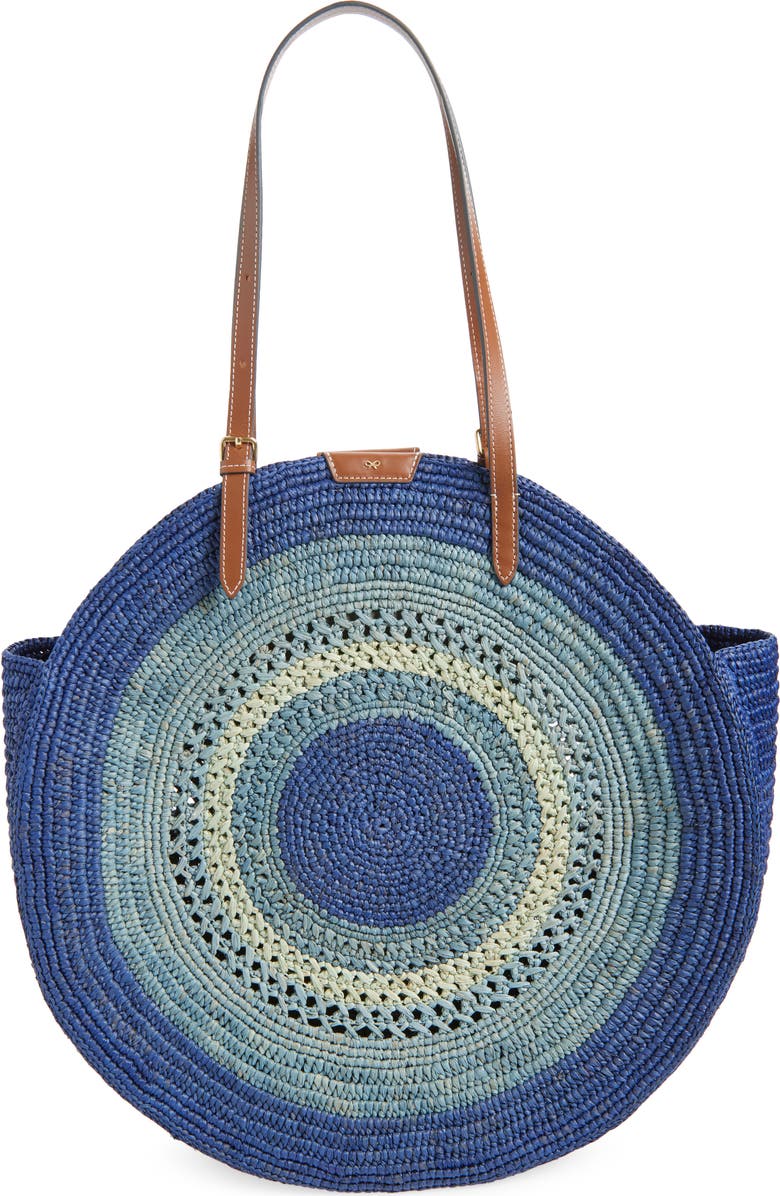 Anya Hindmarch Bow Round Raffia Tote, Alternate, color, Monday
