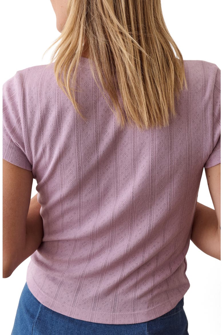 Lexi Pointelle Crewneck T-Shirt, Alternate, color, LILAC