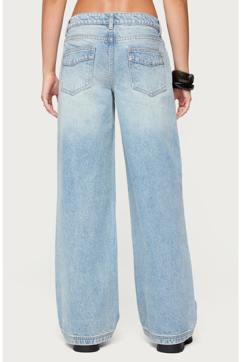 Dema Low Rise Western Wide Leg Jeans, Alternate, color, LIGHT-BLUE