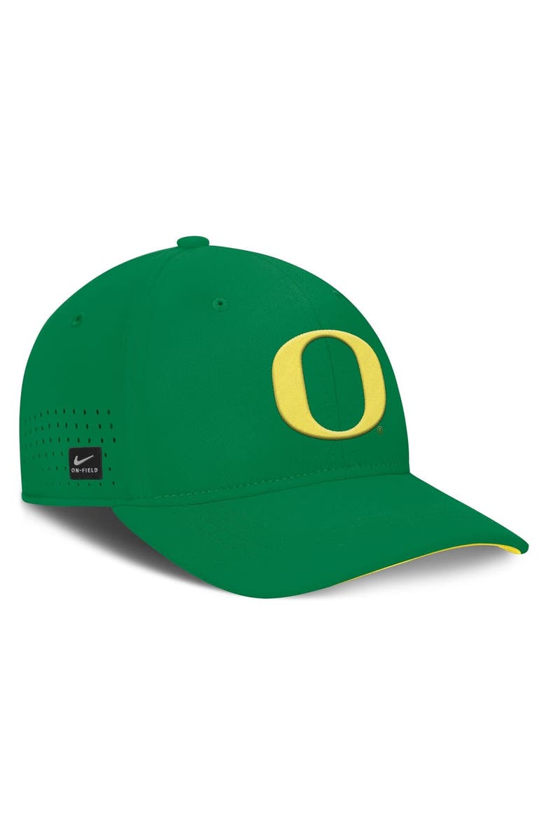 Nike Men's Nike Green Oregon Ducks 2025 On-Field Gameday Performance Flex Hat, Alternate, color,