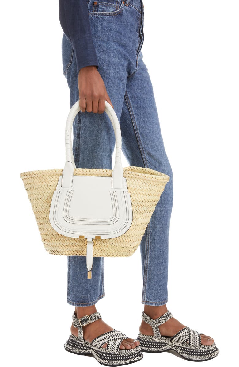Chloé Medium Marcie Woven Raffia Tote, Alternate, color,