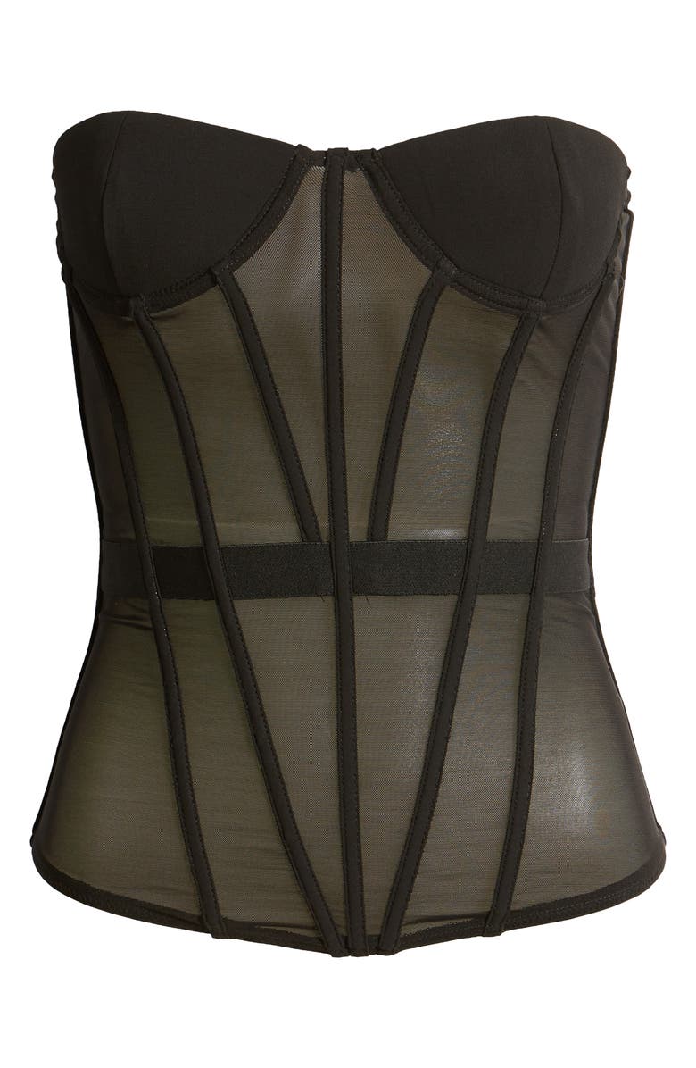 HEIRESS BEVERLY HILLS Strapless Corset Mesh Top, Alternate, color,