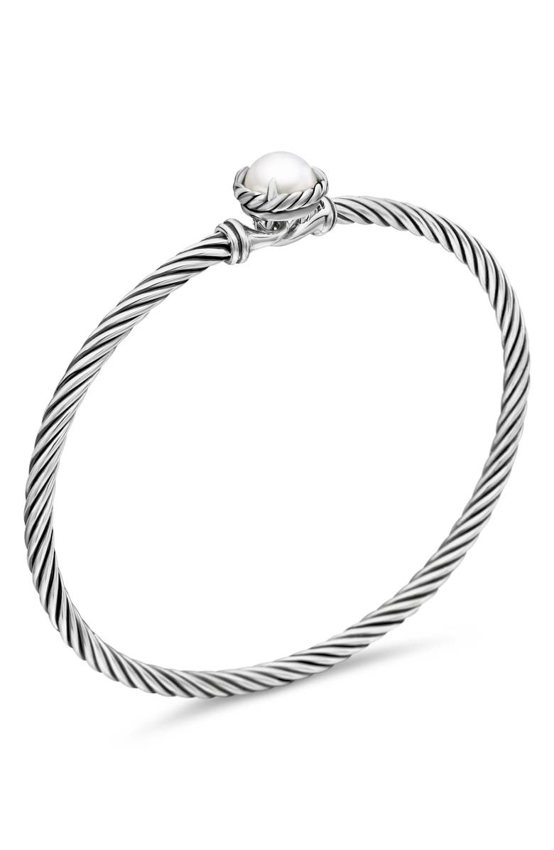 David Yurman Petite Chatelaine<sup>®</sup> Bracelet in Sterling Silver with Semiprecious Stone, 3mm, Alternate, color, Pearl