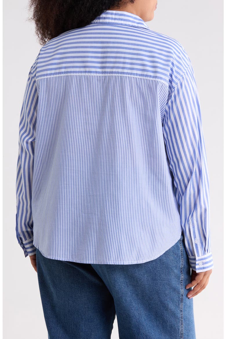 Long Sleeve Button Front Shirt, Alternate, color, LAKE STREAM
