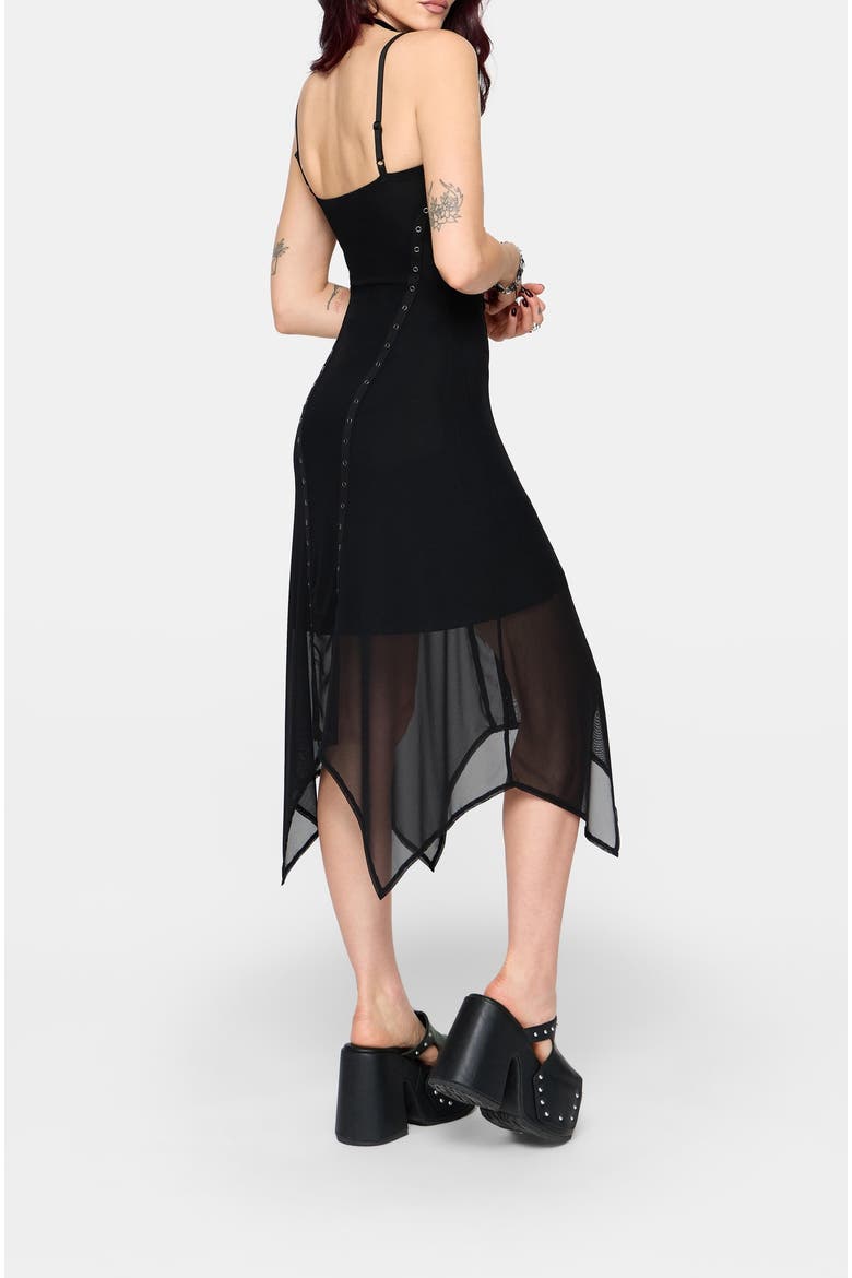 Virella Mesh Cami Midi Dress, Alternate, color, Black