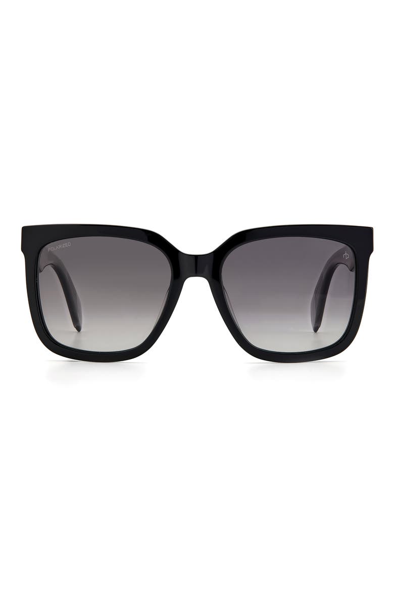 56mm Square Sunglasses, Main, color, BLACK2