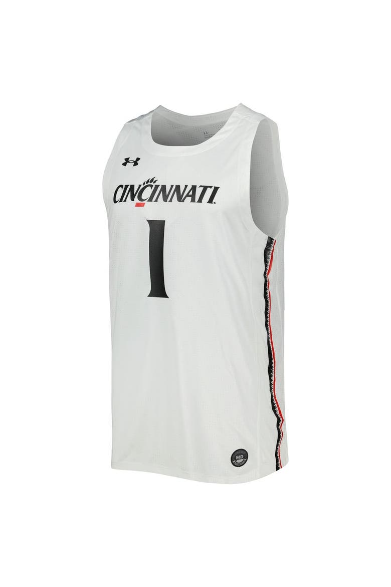Men's Under Armour #1 White Cincinnati Bearcats Team Replica Basketball Jersey, Alternate, color, White