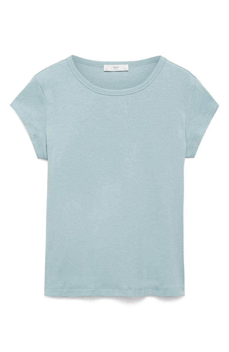 MANGO Crewneck Cotton T-Shirt, Main, color, Pastel Green