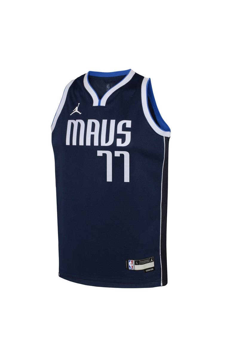 Jordan Brand Youth Jordan Brand Luka Doncic Navy Dallas Mavericks Swingman Jersey - Statement Edition, Alternate, color, 