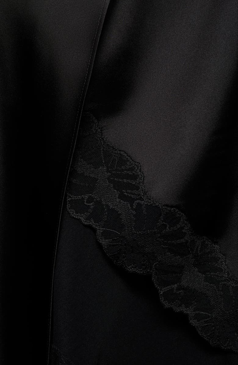 MANGO Asymmetric Satin Skirt, Alternate, color, Black