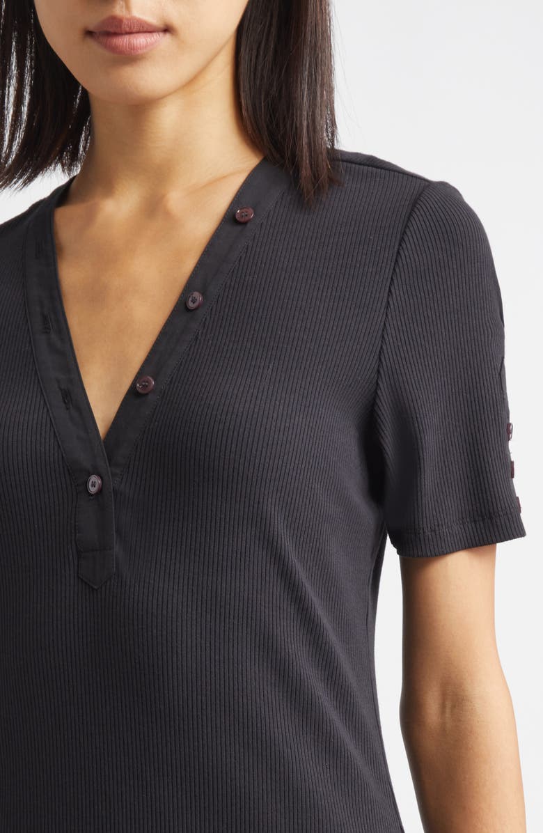 Derek Lam 10 Crosby Damiana Henley Rib Midi Dress, Alternate, color,