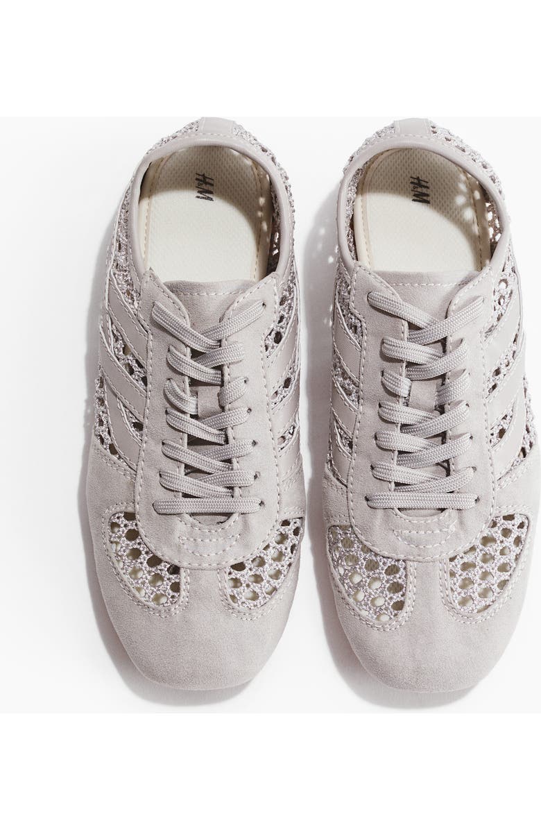 H&M Crochet-look Trainers, Alternate, color, Light Gray