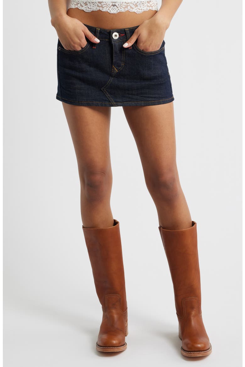 Striped Denim Ultra Miniskirt, Main, color, RINSE