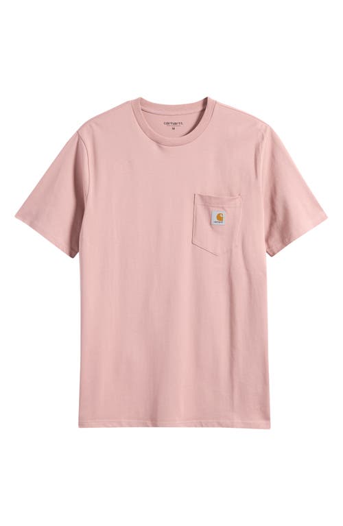 Carhartt Wip Antiqued Pink Cotton S/s Hudson Pocket T-shirt In Animal Print
