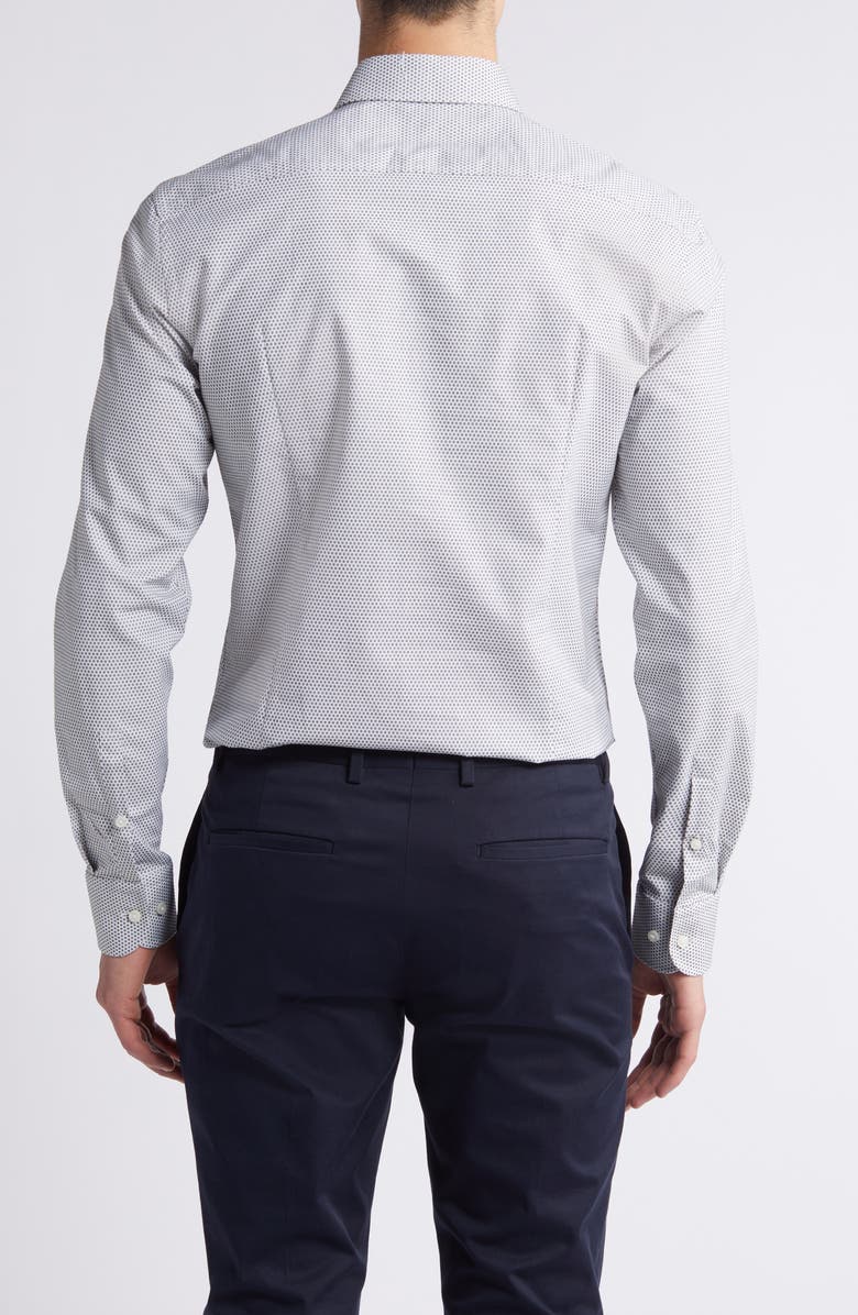 BOSS Hank Dot Print Stretch Cotton Dress Shirt, Alternate, color, 