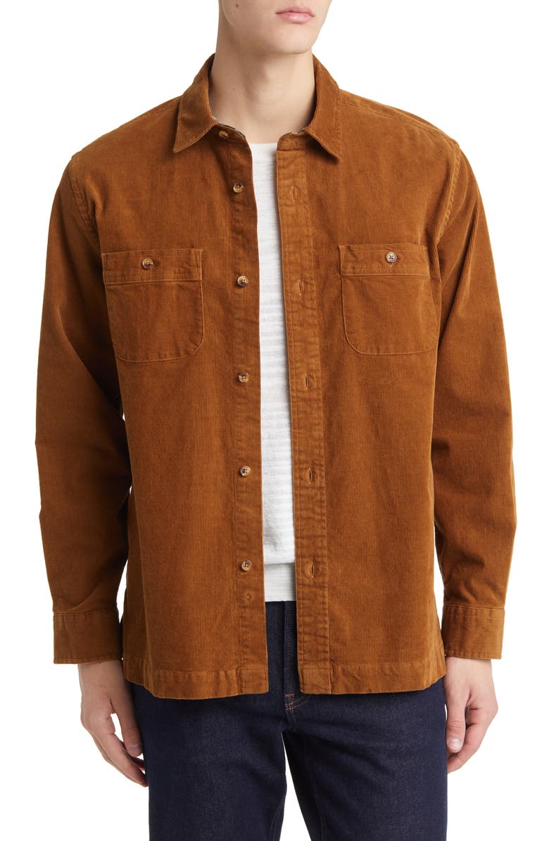 Brooks Brothers Corduroy Shirt Jacket, Main, color, 