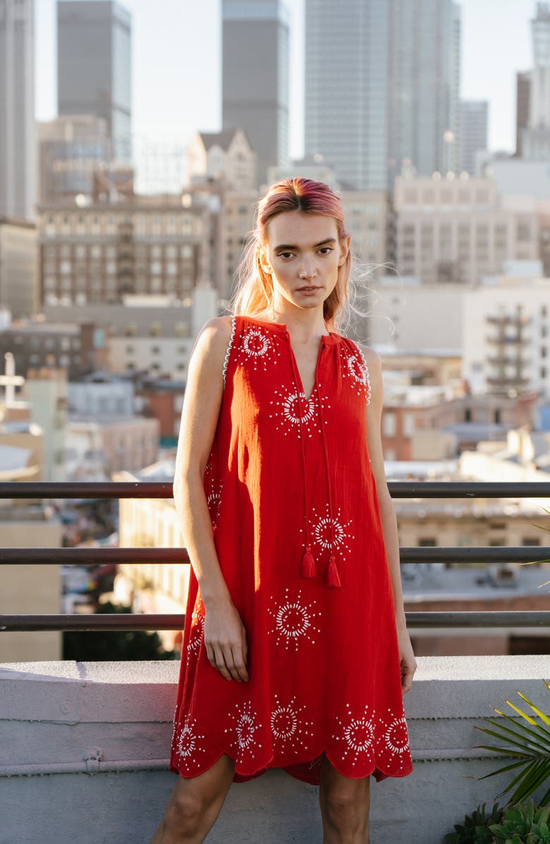 CIEBON Kailani Embroidered Sleeveless A-Line Dress, Alternate, color, 