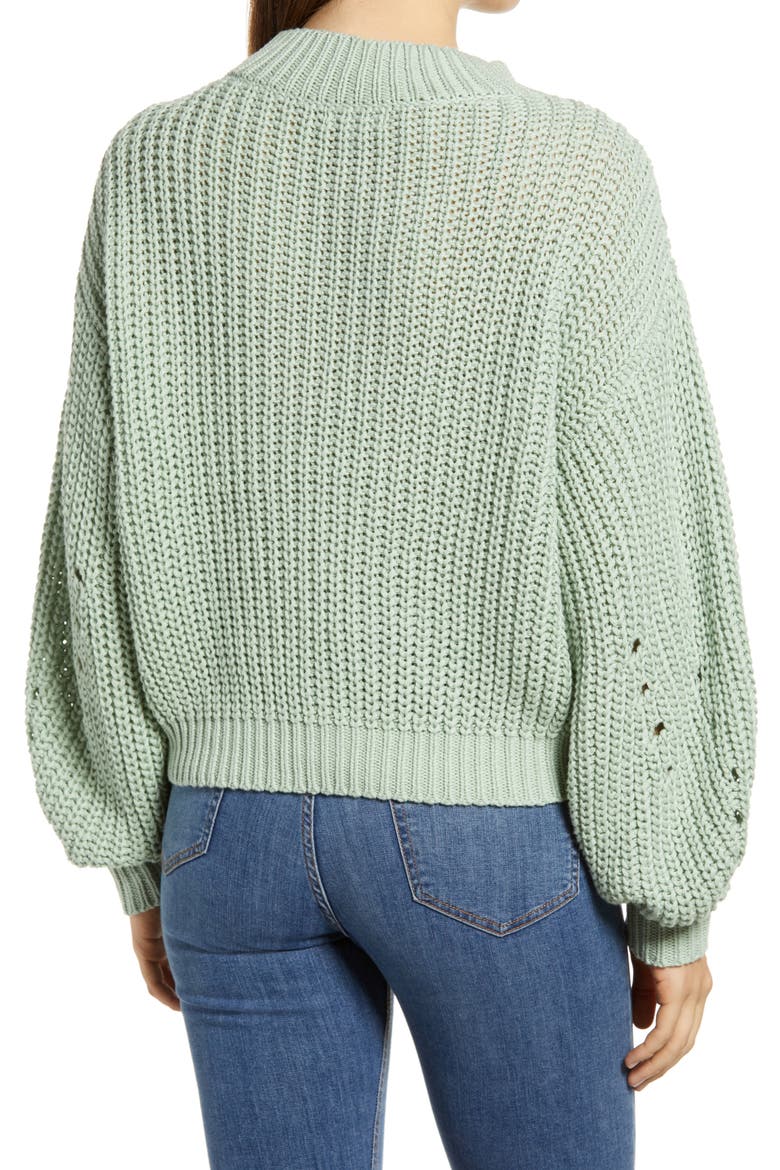 Traveling Stitch Sweater, Alternate, color, GREEN FROZEN