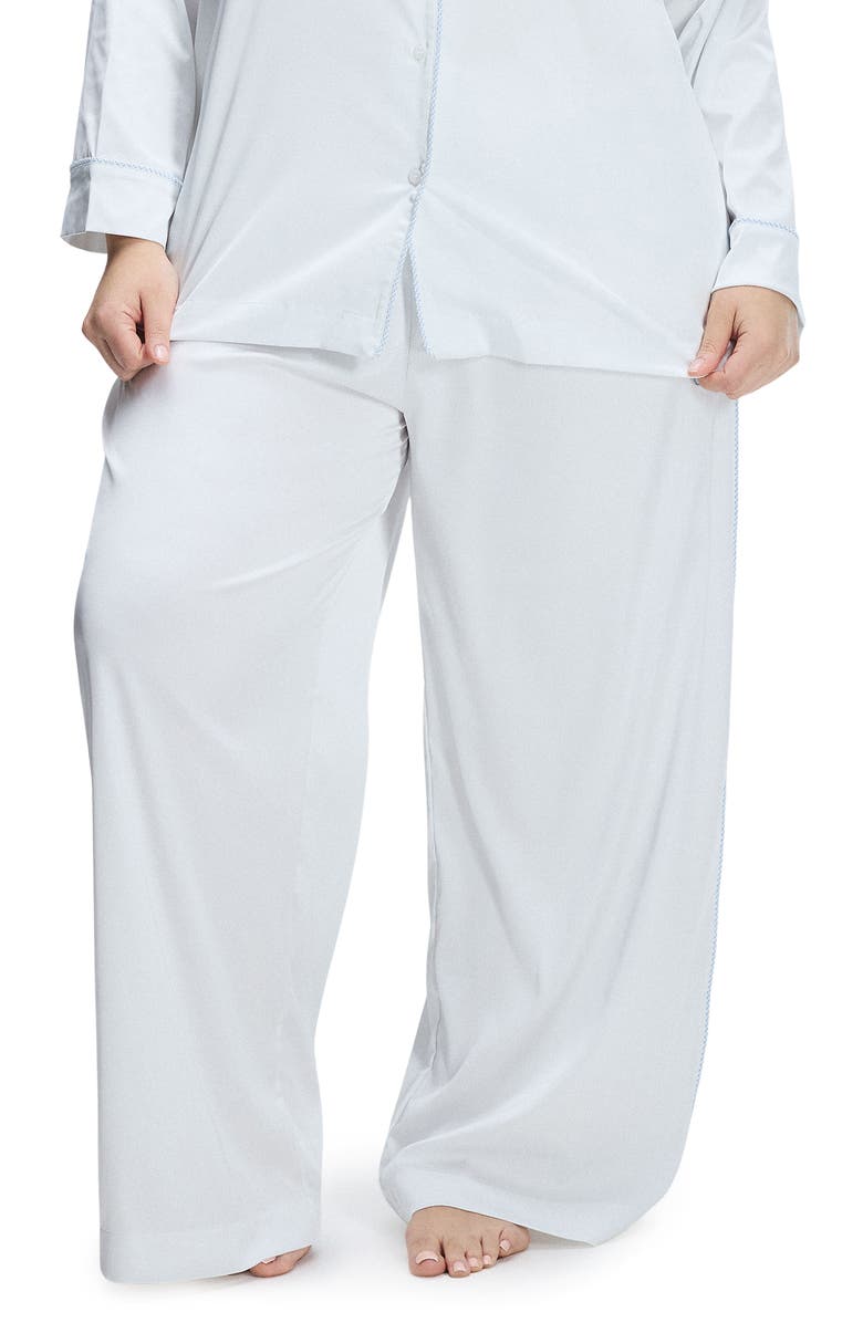 SAVAGE X FENTY Ever After Satin Sleep Pants, Alternate, color, Hazy White